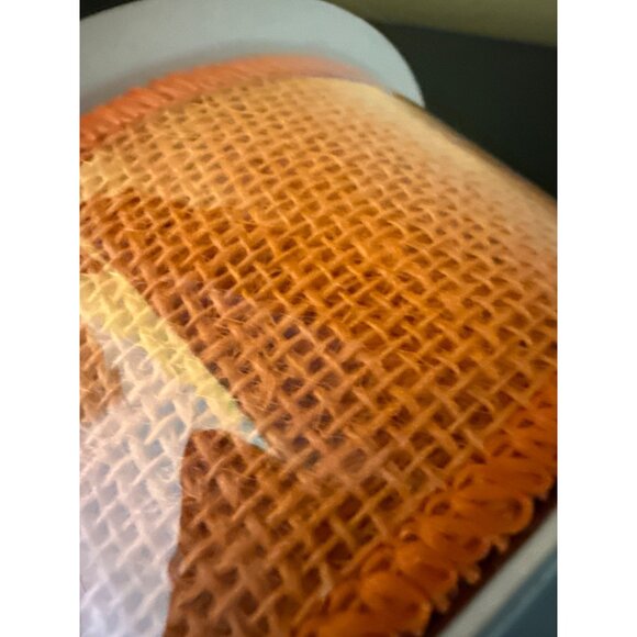 2.5" X 10 Yd Orange Burlap Wired Edge Ribbon Roll For Crafting & Gift Wrapping - Picture 2 of 4